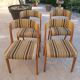 4 chairs wood and fabric 70s