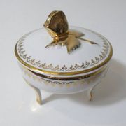 antique sweet jar in white and gold porcelain