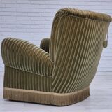 1960s, Danish relax armchair, original condition, green furniture velour.