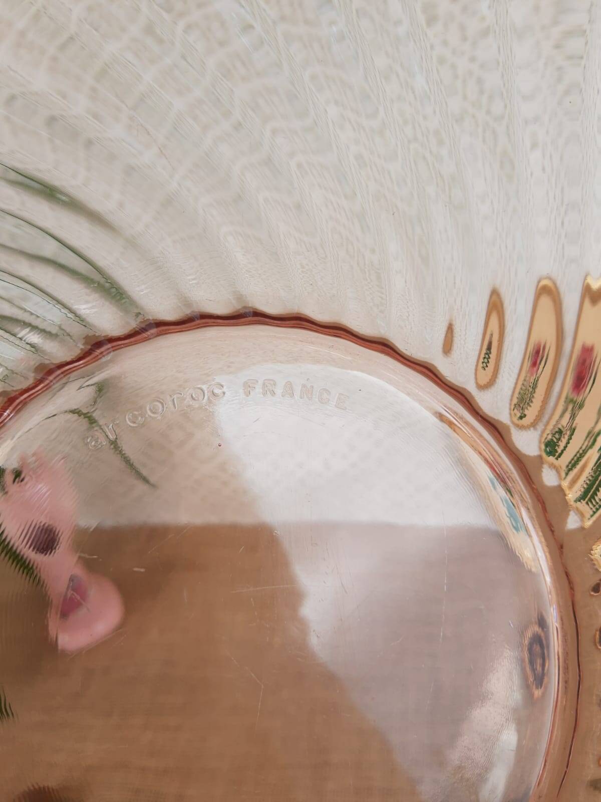 Set of salad bowls and 6 twisted glass bowls Rosaline Arcoroc vintage