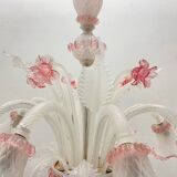 Large Pink Blossom Venetian Glass Chandelier 1960’s