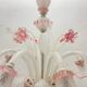 Large Pink Blossom Venetian Glass Chandelier 1960’s