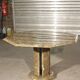 Octagonal post-modernist lounge table in marble beaded massive green quartz, Italy 1970s