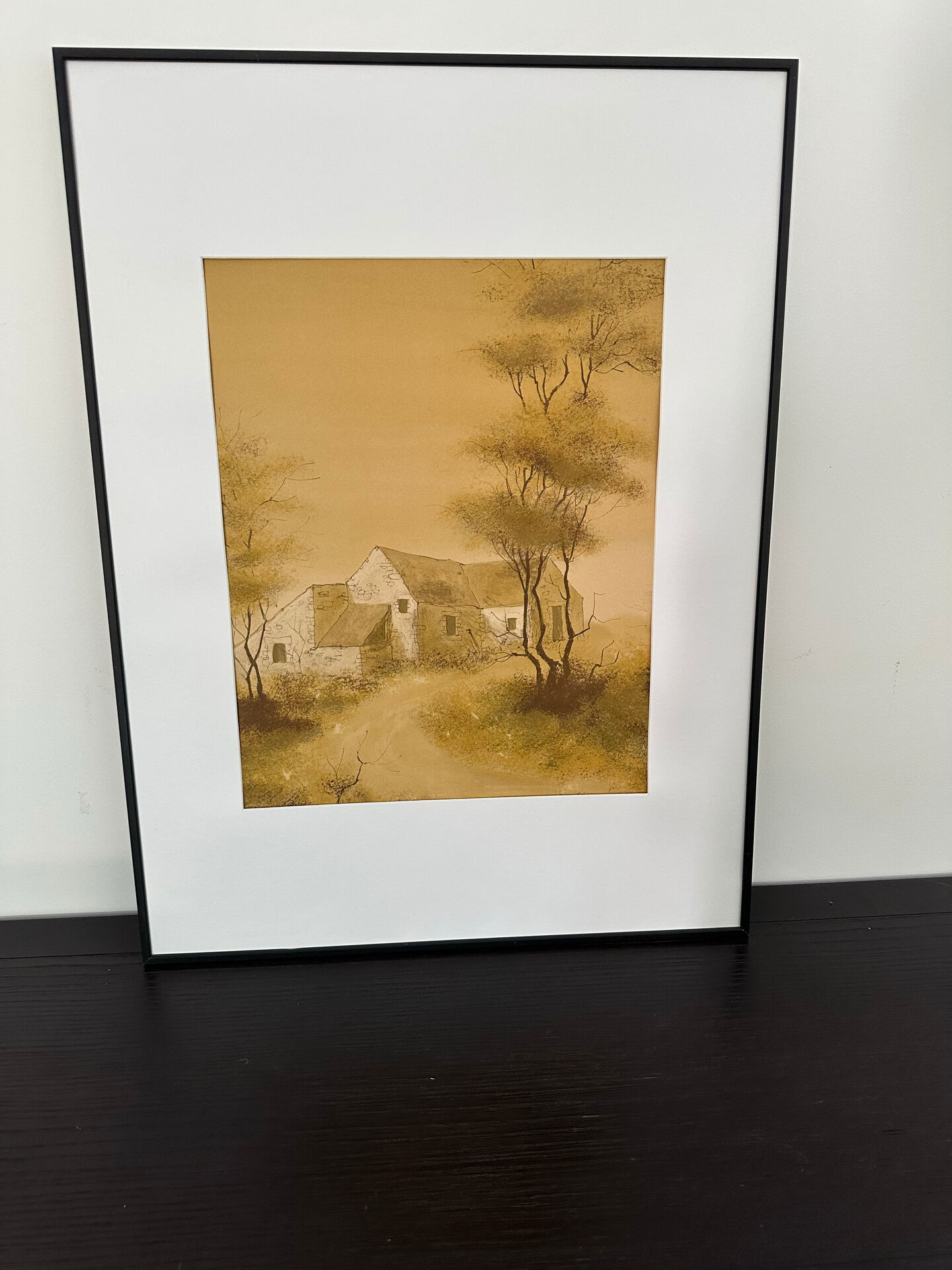 Lithographie originale de Bernard Charoy « vieille ferme »