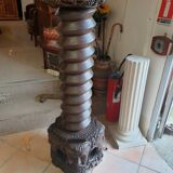 Vis de pressoir sculptée en chêne