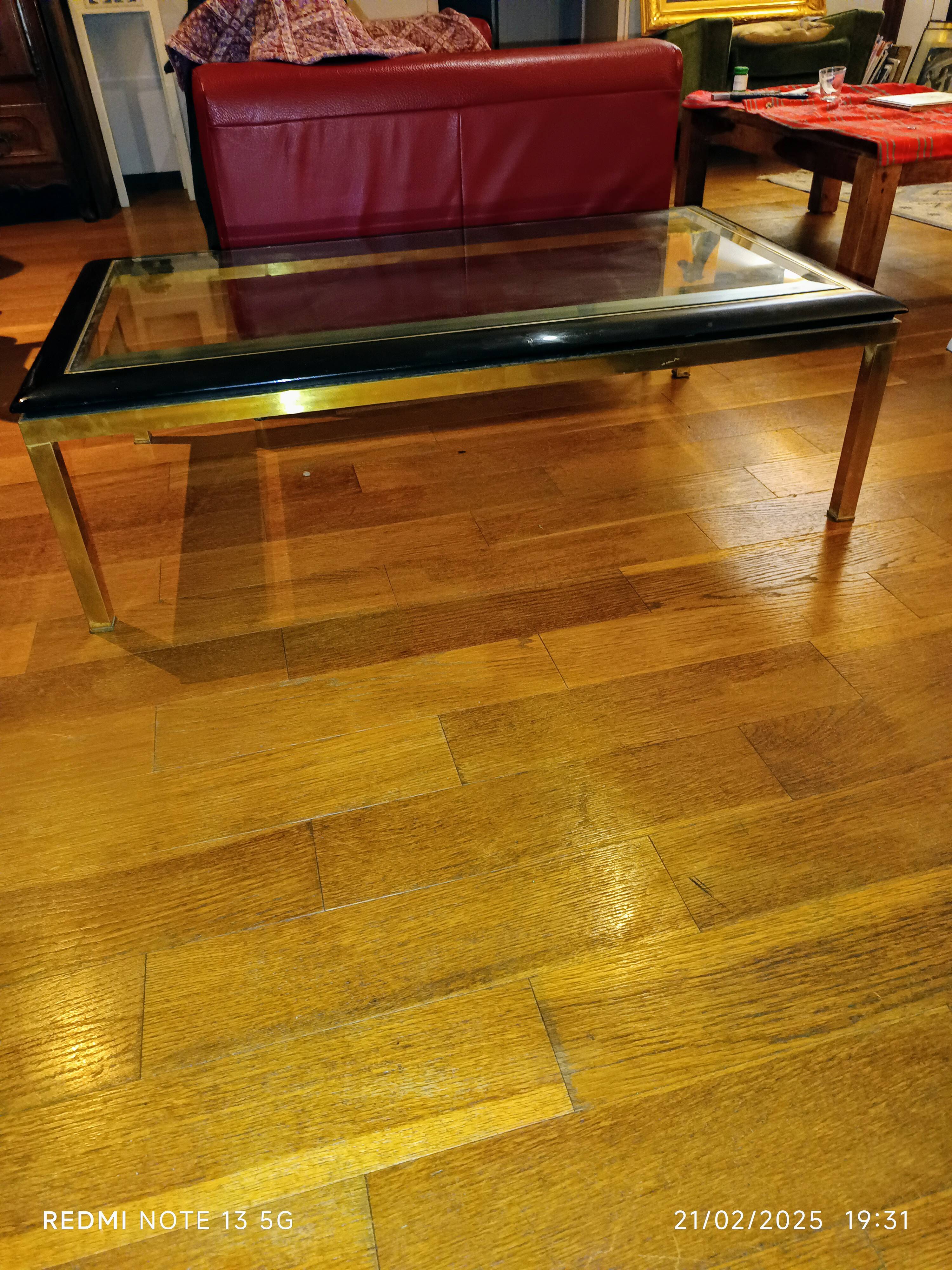 élégante table basse Hollywood Regency 1970