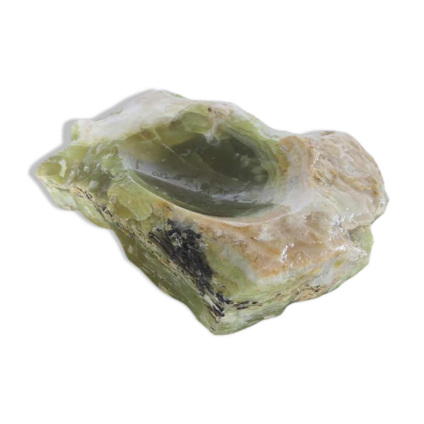 Brutalist ashtray in green oxyx