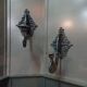 Set of antique neo-Gothic cast iron wall sconces