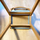Vintage wooden and skaï scandinavian blue 1950 chairs