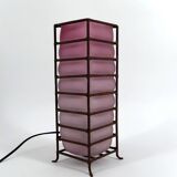 Lampe de Table Moderniste en Pâte de Verre et Fer Forgé, Circa 1950-1960