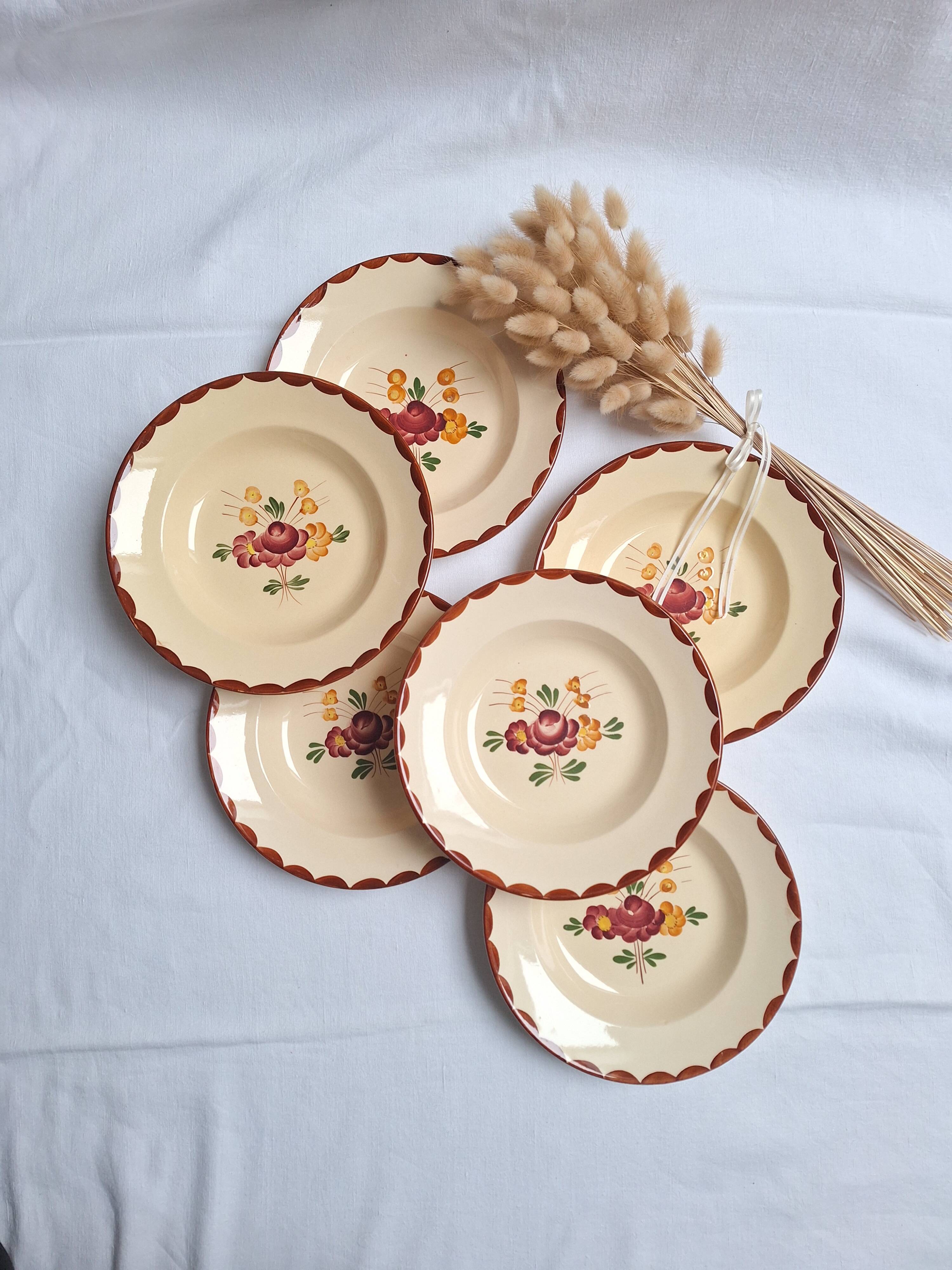Longchamp Agen pattern soup plates