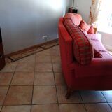 Rustic style 3-seater fixed sofa