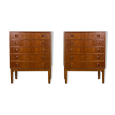 Paire de commodes par Kai Kristiansen, Danemark des années 1960