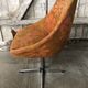 Old chair shell fabric flowers orange