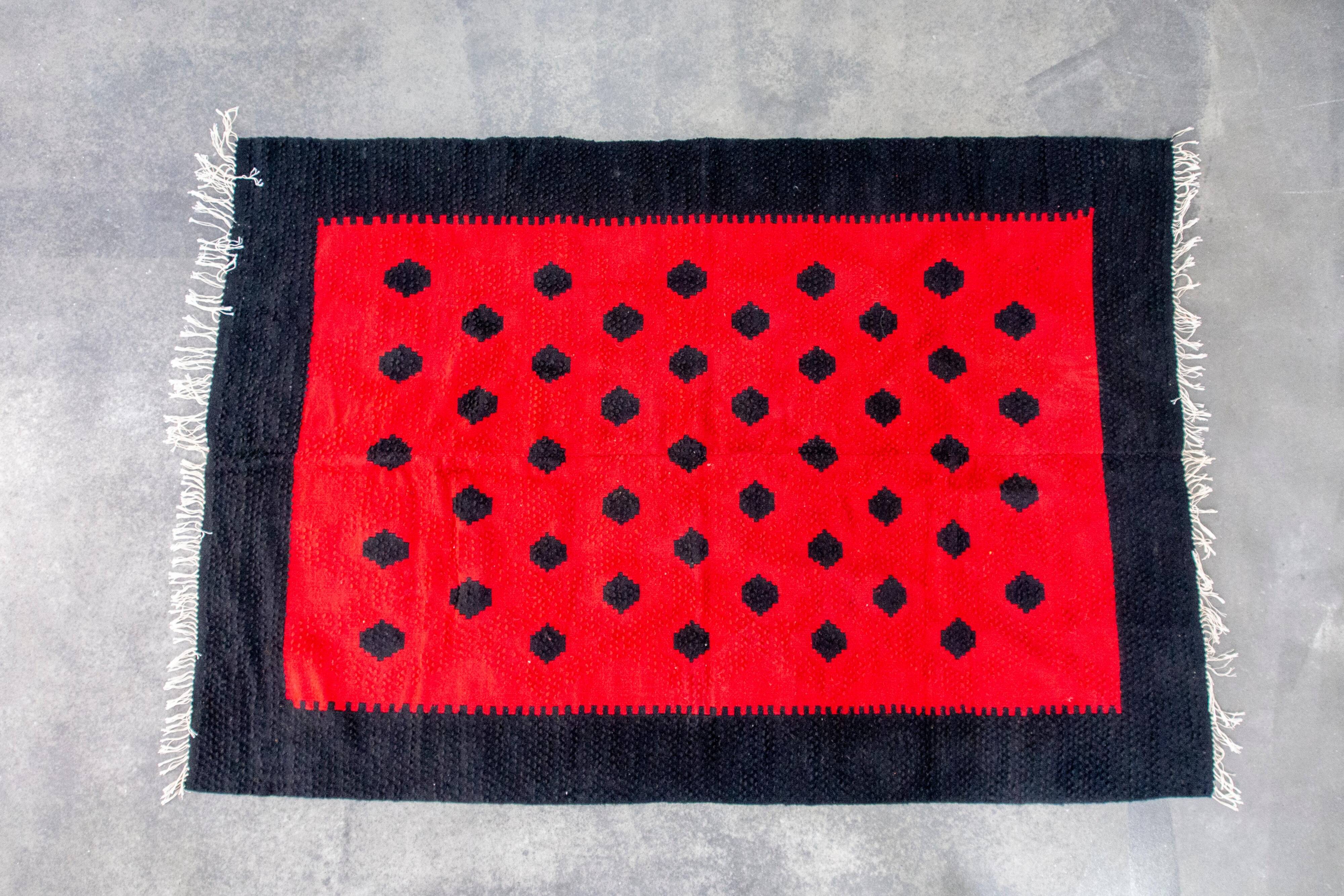 Modern Mid-Century Kilim Rug Handwoven Yugoslavia 1960s