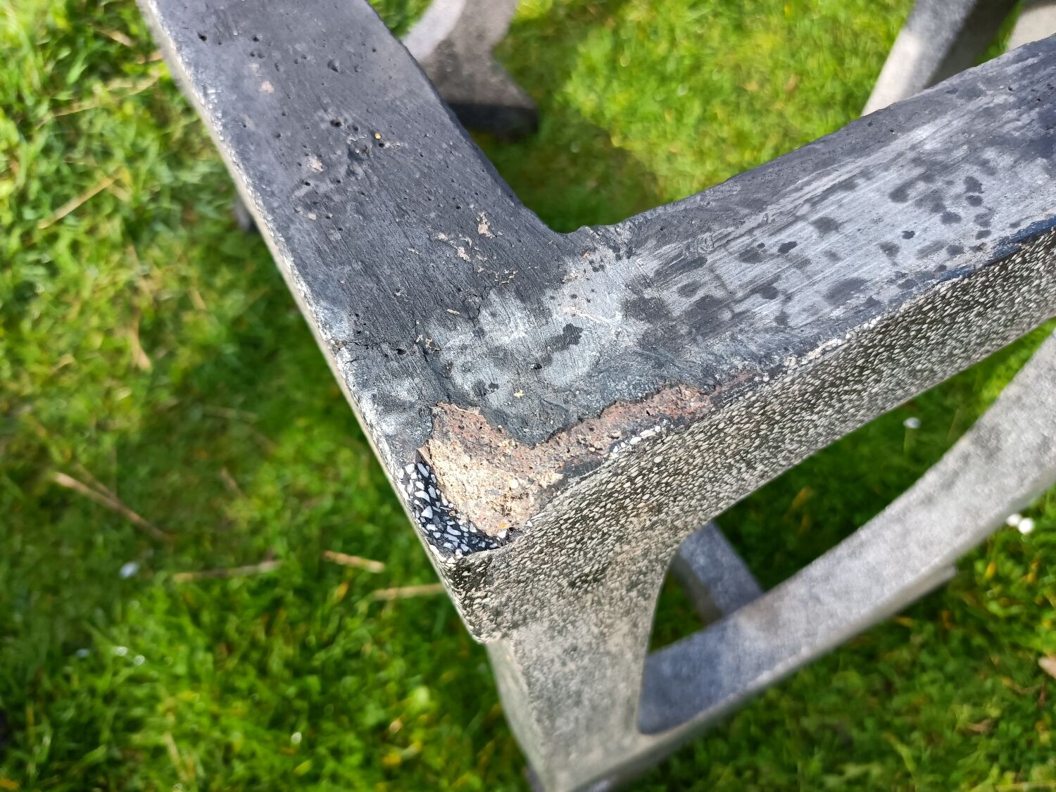 Old garden furniture in vintage stone