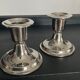 Pair of vintage silver metal candle holders