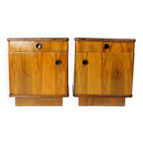 Mid Century Bedside Tables In Oak And Walnut Veneer, Czechoslovakia, 1950s,