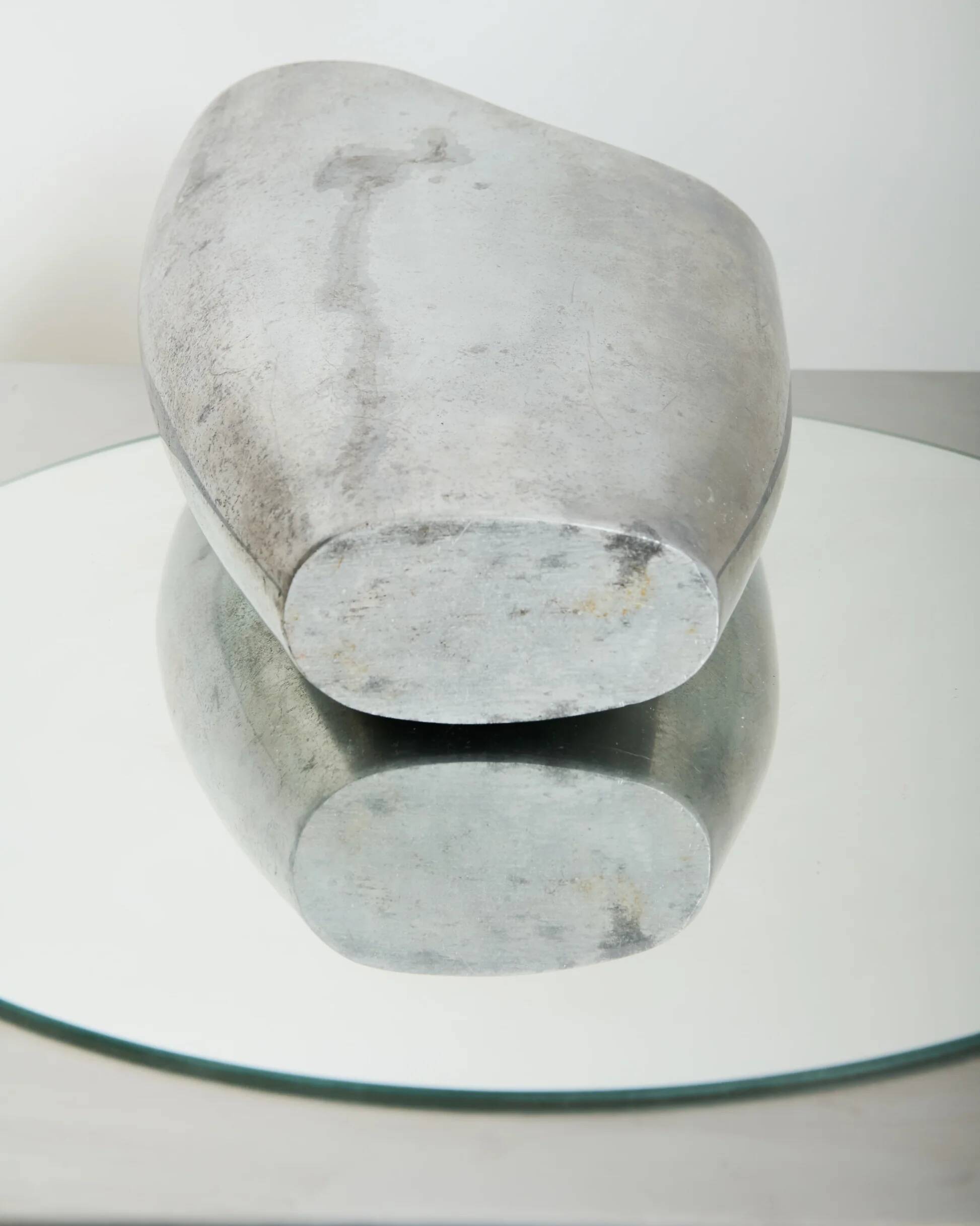 Aluminium cast vase, in the style of Anne Efverlund, 1970-1980.