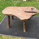 Brutalist vintage coffee table with 4 feet in oak