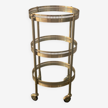 Console side table served bar, rolling and neo classic, brass, 1970