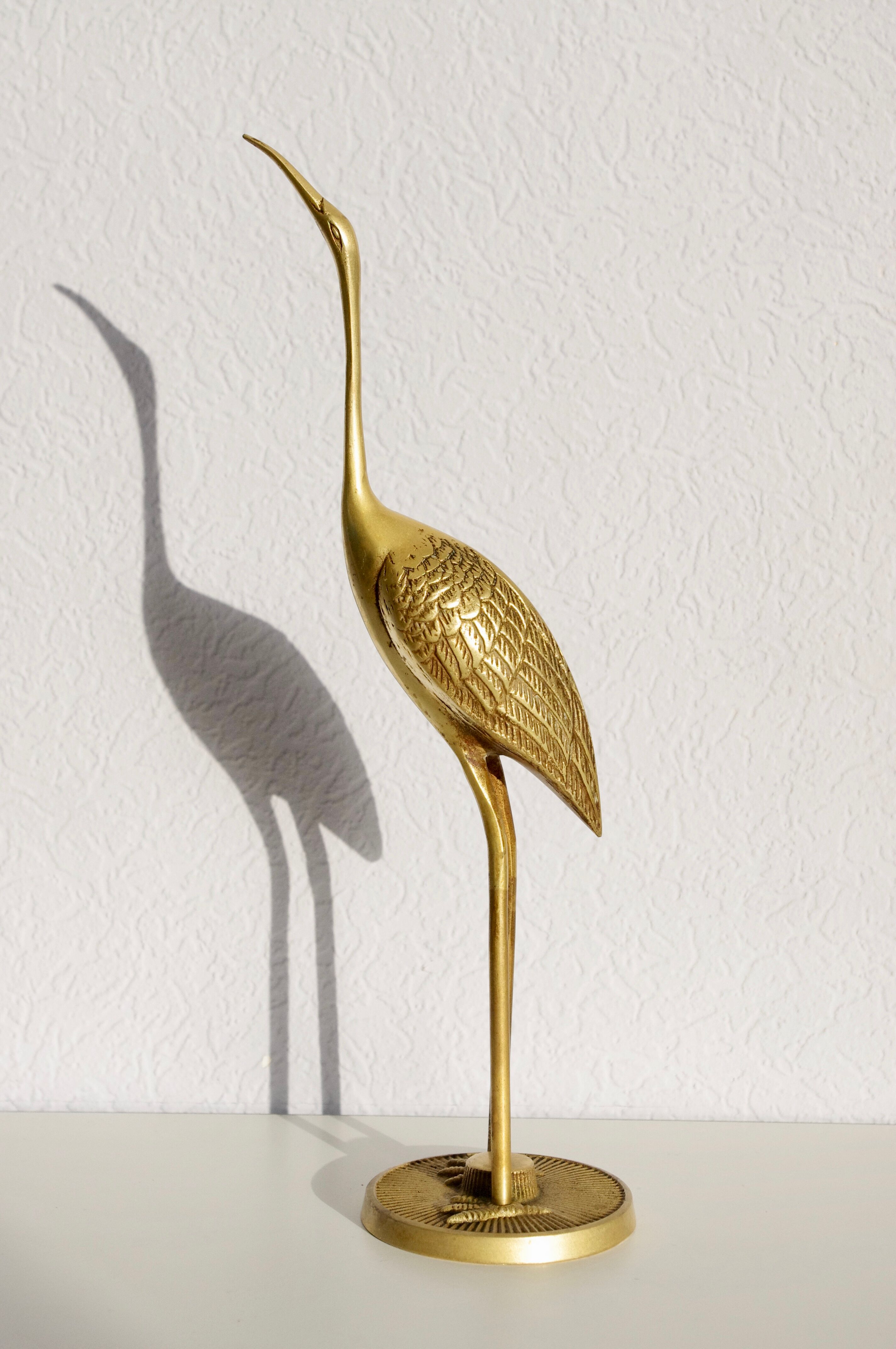 Brass heron 30cm