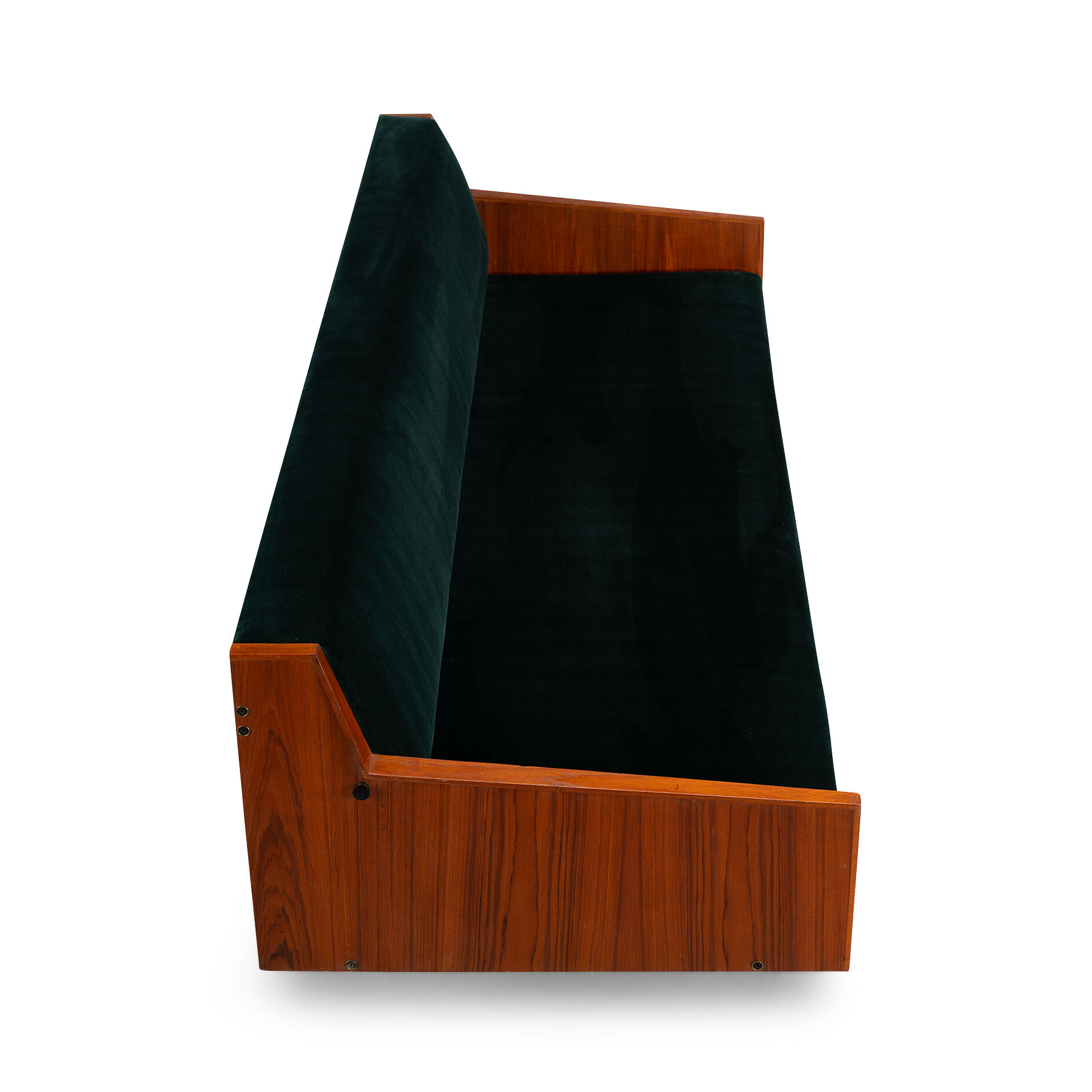 Danish midcentury modern green velvet daybed, 1960s