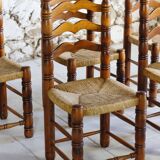 Set of 6 Dudouyt style chairs, 1950