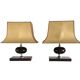 Pair of lamps, resin and chrome steel, by Philippe Barbier, circa 1970.