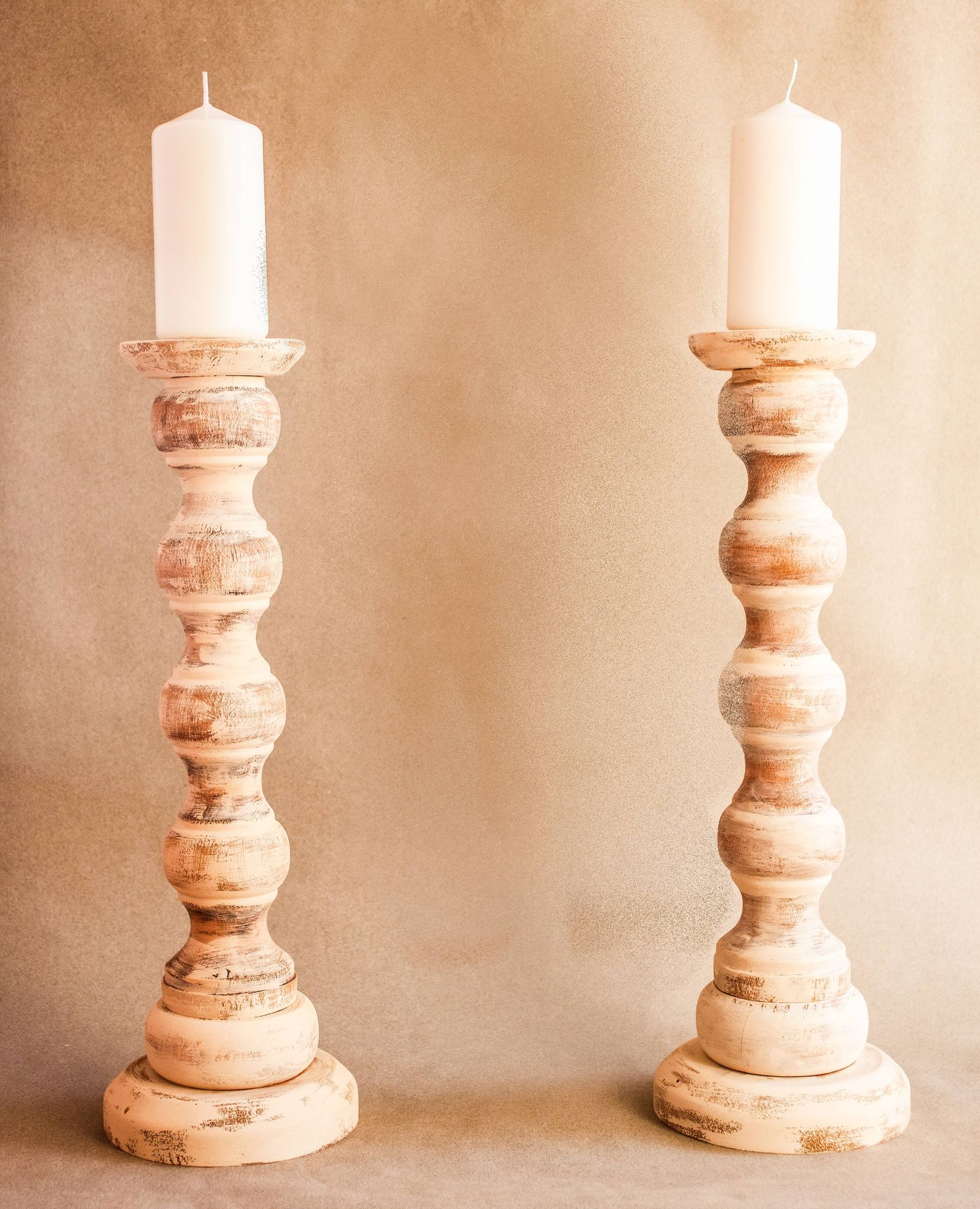 Stripped wooden chandeliers. Wooden candle holder. Candlesticks.