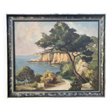 Mediterranean Landscape Painting – Signed G. Paillard 1936