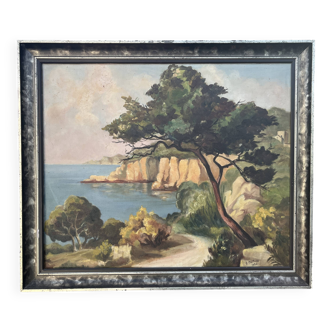 Mediterranean Landscape Painting – Signed G. Paillard 1936