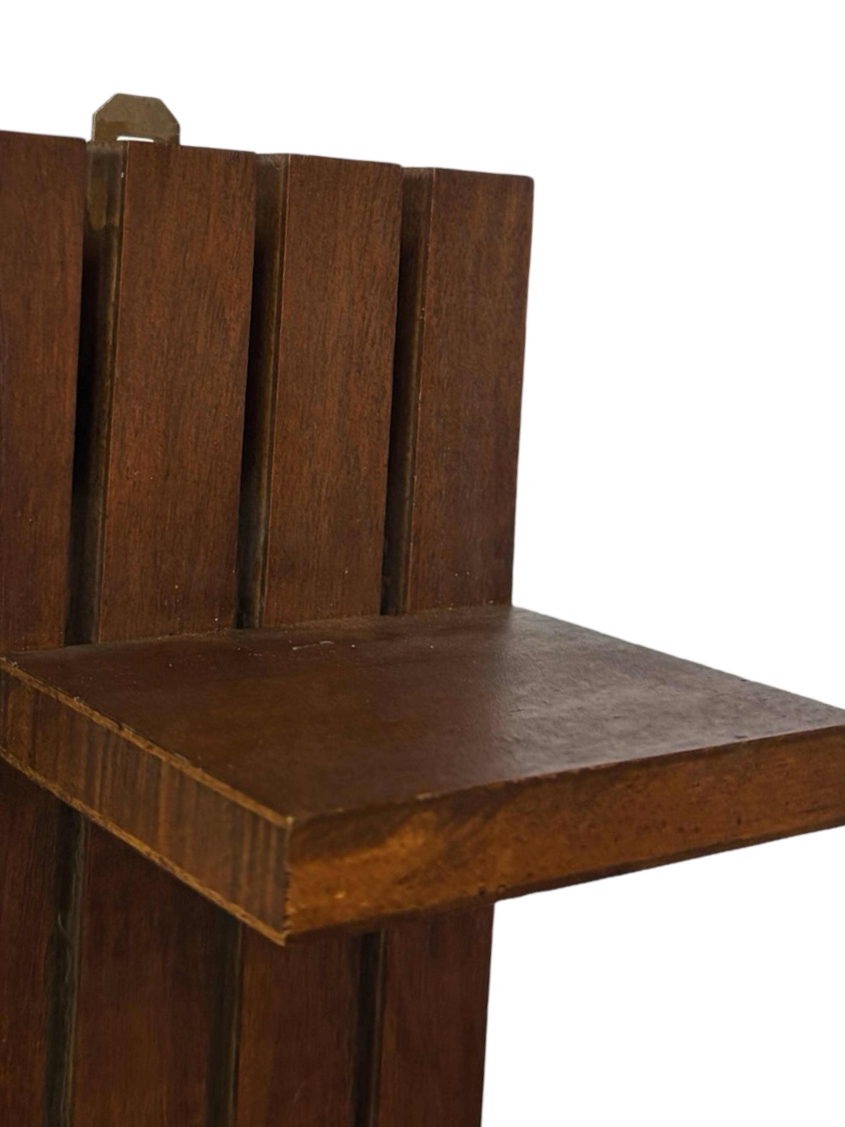 vintage wall shelf plant support, decoration oak wood