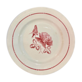 Digoin Sarreguemine red plate