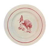 Digoin Sarreguemine red plate