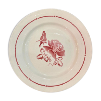 Digoin Sarreguemine red plate