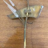 Antique wall lamp  brass + vintage glass tulip