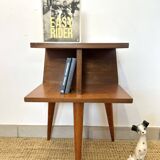 1950s teak tripod bedside table