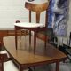 Danish chairs in teak fabric buckles