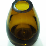 Scandinavian amber glass vase