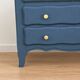 Small renovated vintage buffet in blue from Vosges, Libéron and caning – 2 doors, 2 drawers