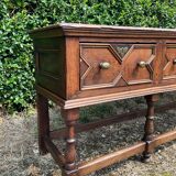 Antique 18th century solid oak Jacobean style sideboard
