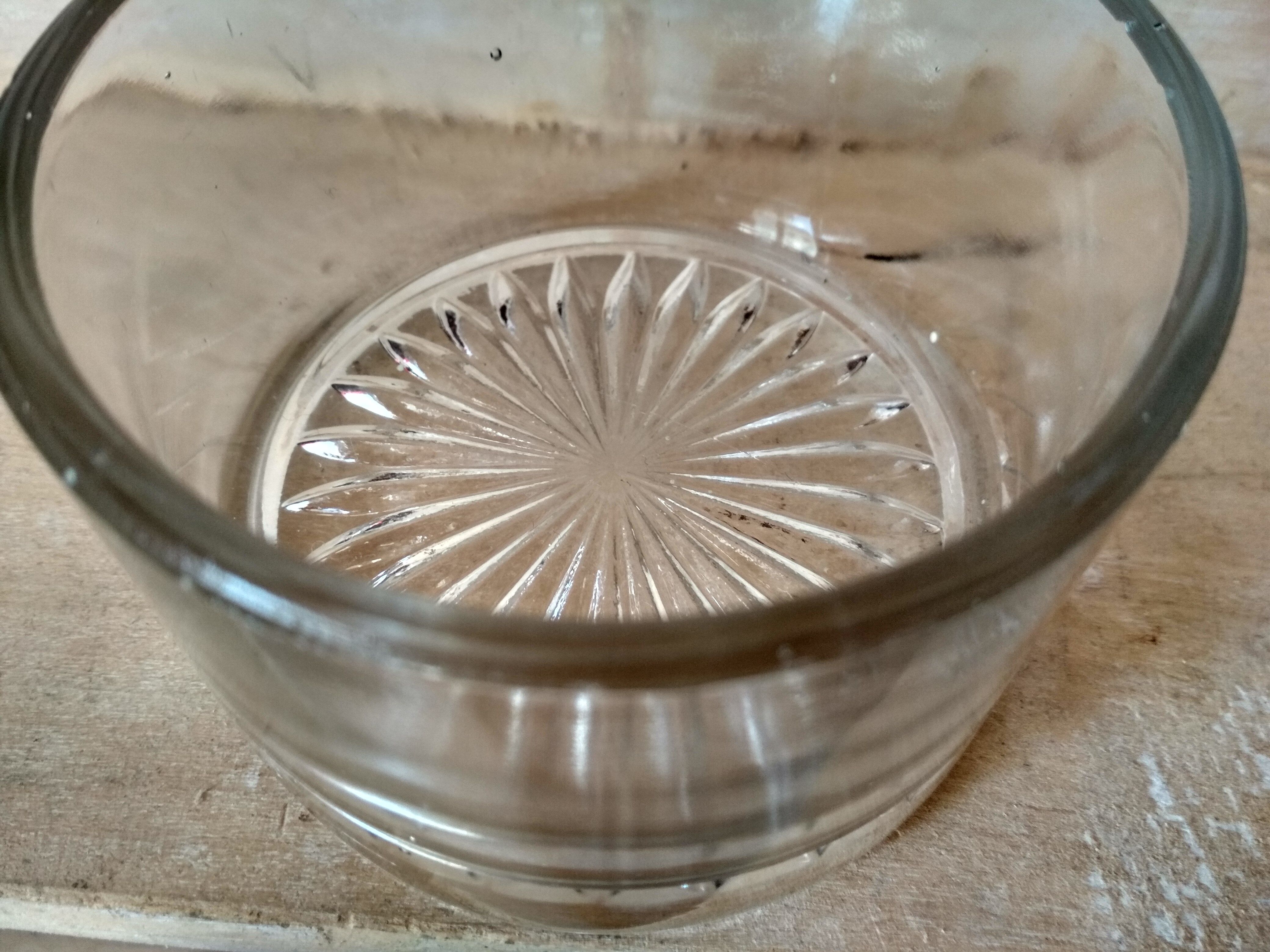 Appetizer tray, servant silver metal and its 5 ramekins 1930s cut glass