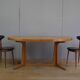 Oval table with 2 extensions baumann vintage central foot