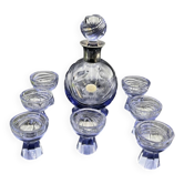 Service à liqueur en cristal violet