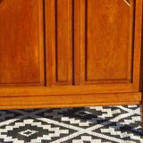 Vintage oak sideboard with sentry boxes and mirror