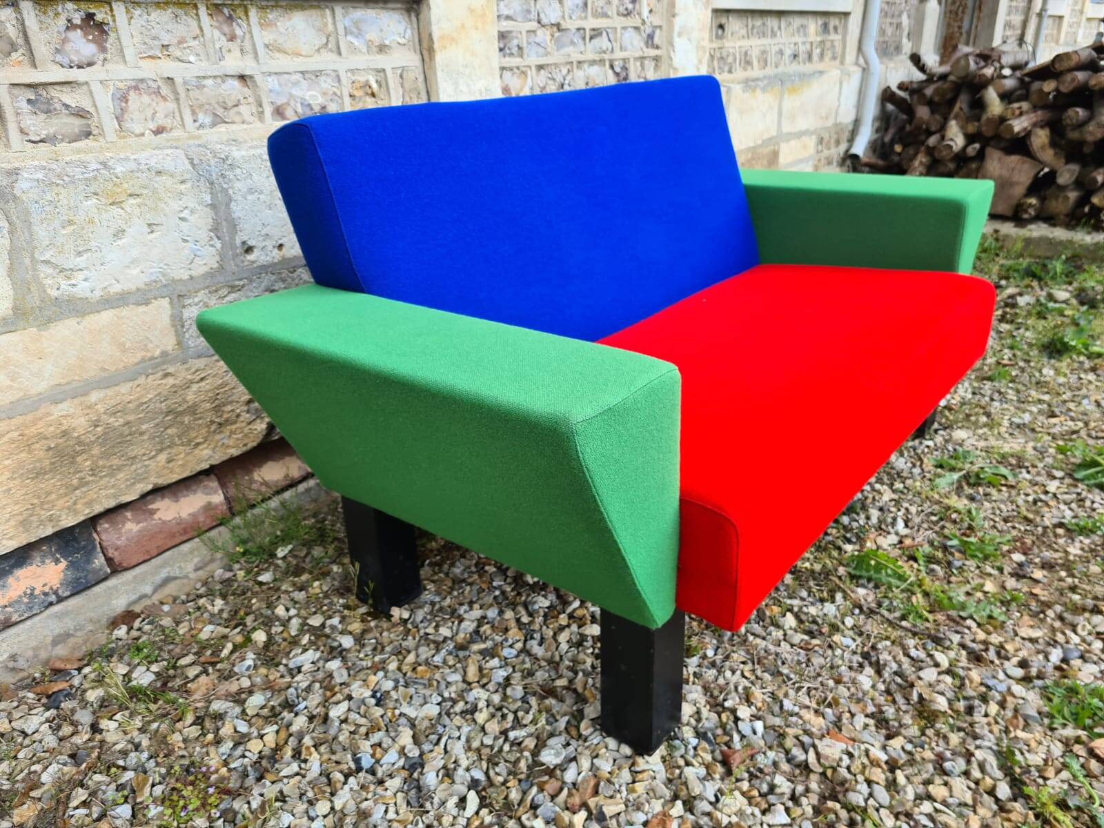 Westside bench and 2 armchairs by Ettore Sottsass for Knoll International, 1983