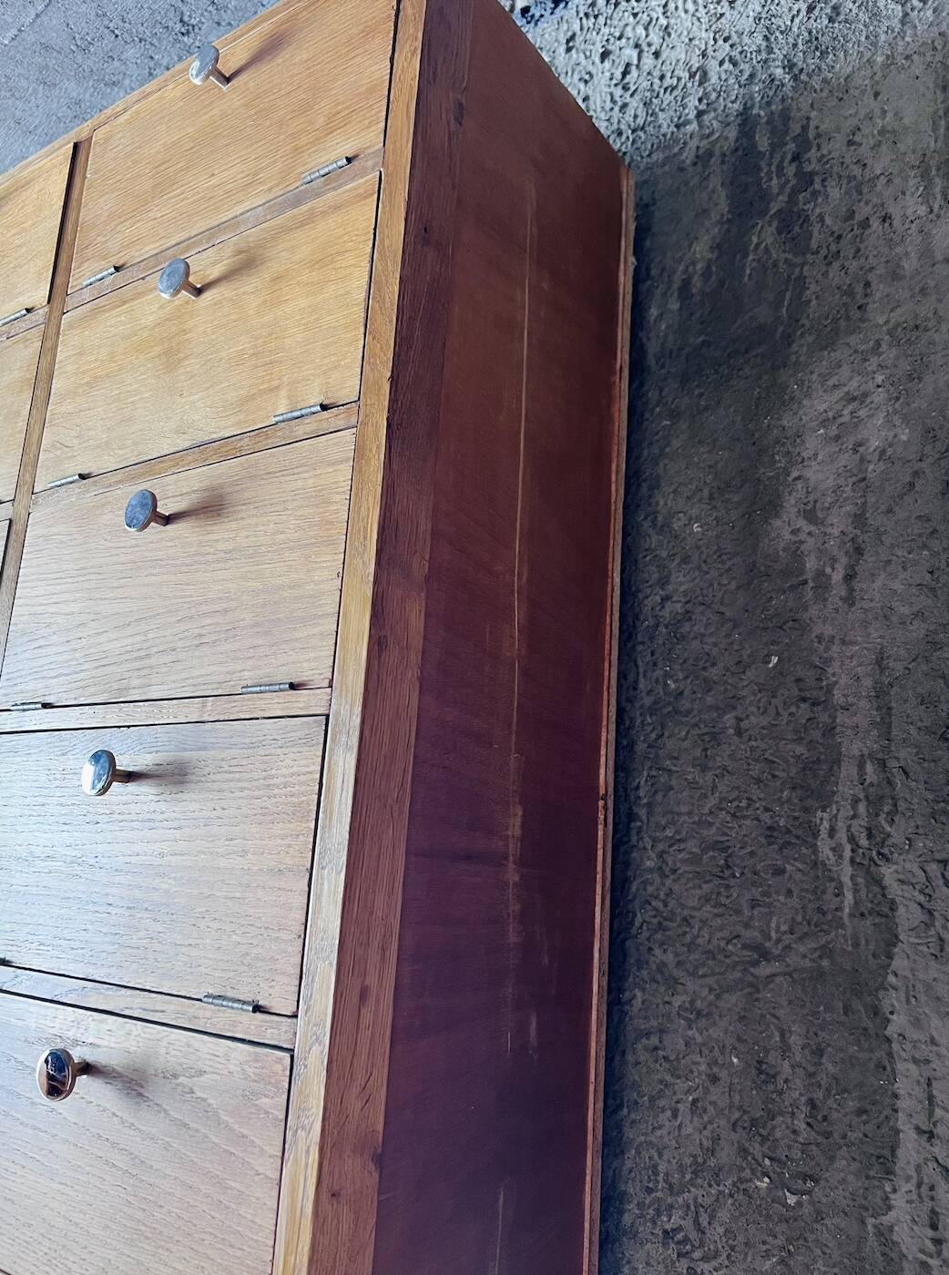 Un Meuble De Notaire / Métier Double Colonnes à Clapet (Restaurer)