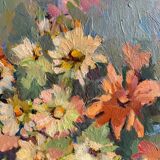 Antique painting, Still life with wild flowers, signed, 20th century