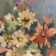 Antique painting, Still life with wild flowers, signed, 20th century